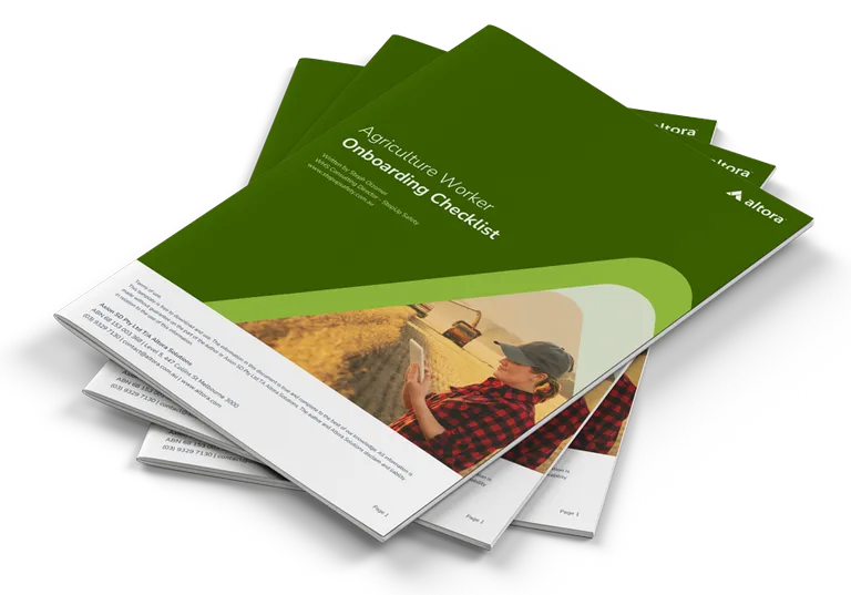 Photograph of a printed copy of the agriculture induction checklist