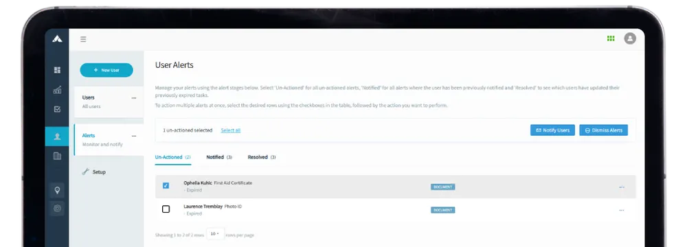 A screenshot of Altora's Automation features