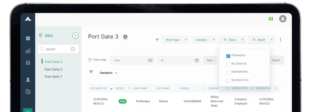 A screenshot of Altora's Who is on Site features
