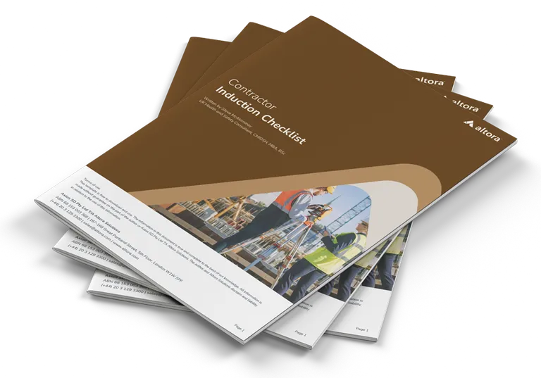 Photograph of a printed copy of the visitor induction checklist