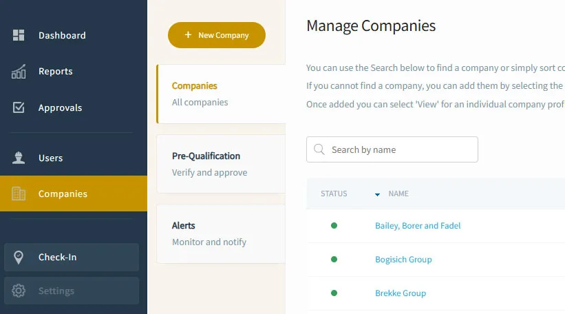 A screenshot of Altora's Contractor Management System