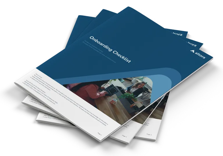 Photograph of a printed copy of the induction checklist