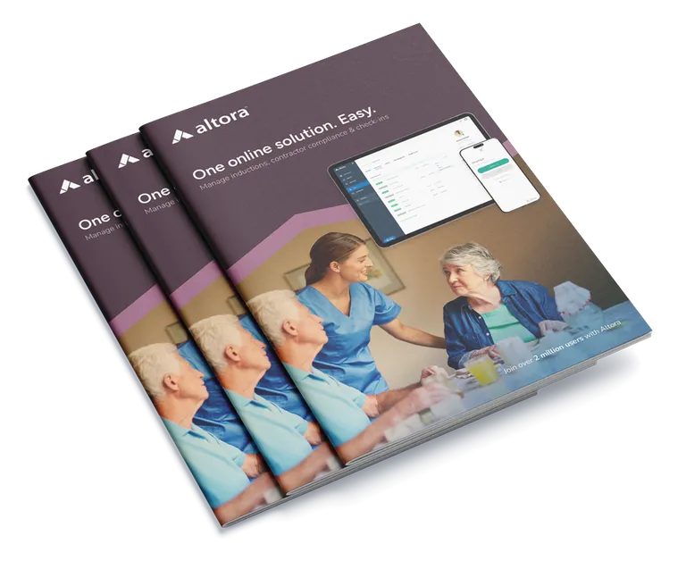 Photograph of a printed copy of the Health and Aged Care info pack