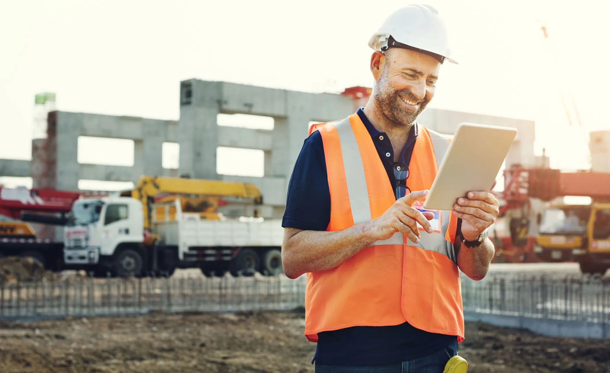 Worker completing an online WHS induction