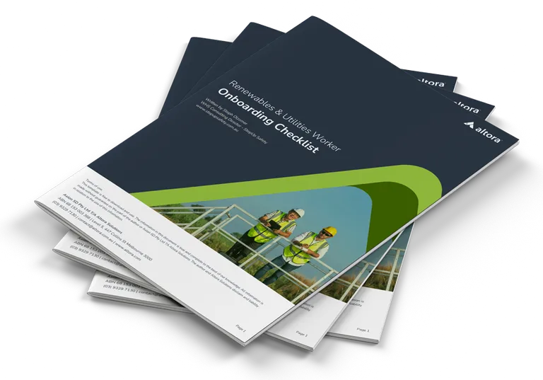 Photograph of a printed copy of the renewables induction checklist