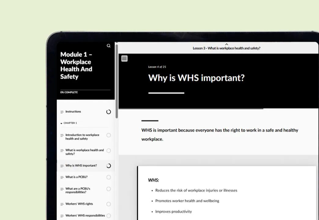 Cropped screenshot of the course management dashboard