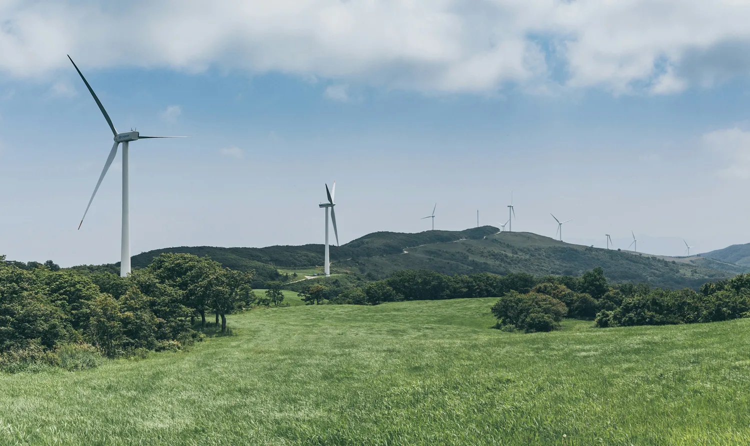 Panoramic view of a windfarm