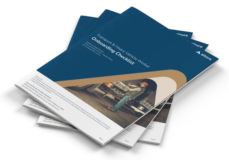 Photograph of a printed copy of the transport induction checklist