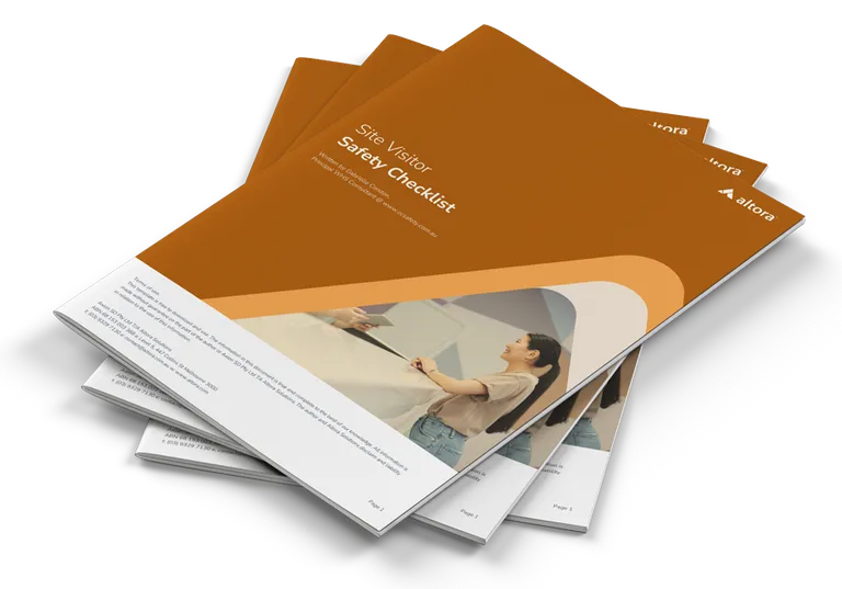 Photograph of a printed copy of the visitor induction checklist