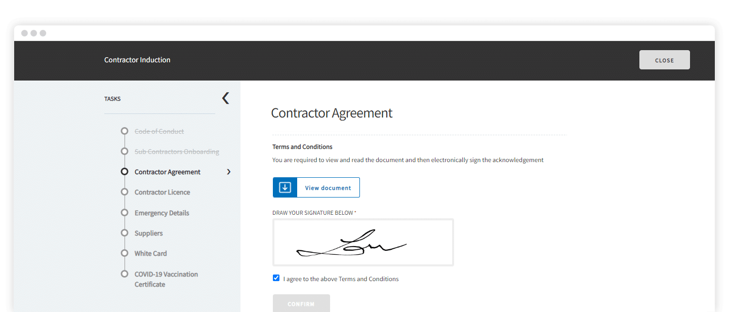 screenshot of altora software with a digital signature
