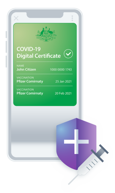 a mobile phone with a government covid digital certificate