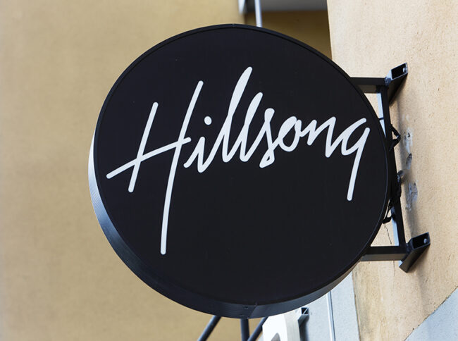 Hillsong church signage with logo