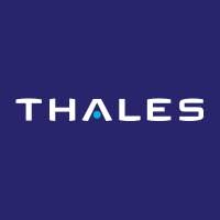 blue logo with white text for thales group