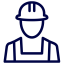 an icon of a worker with a hard hat